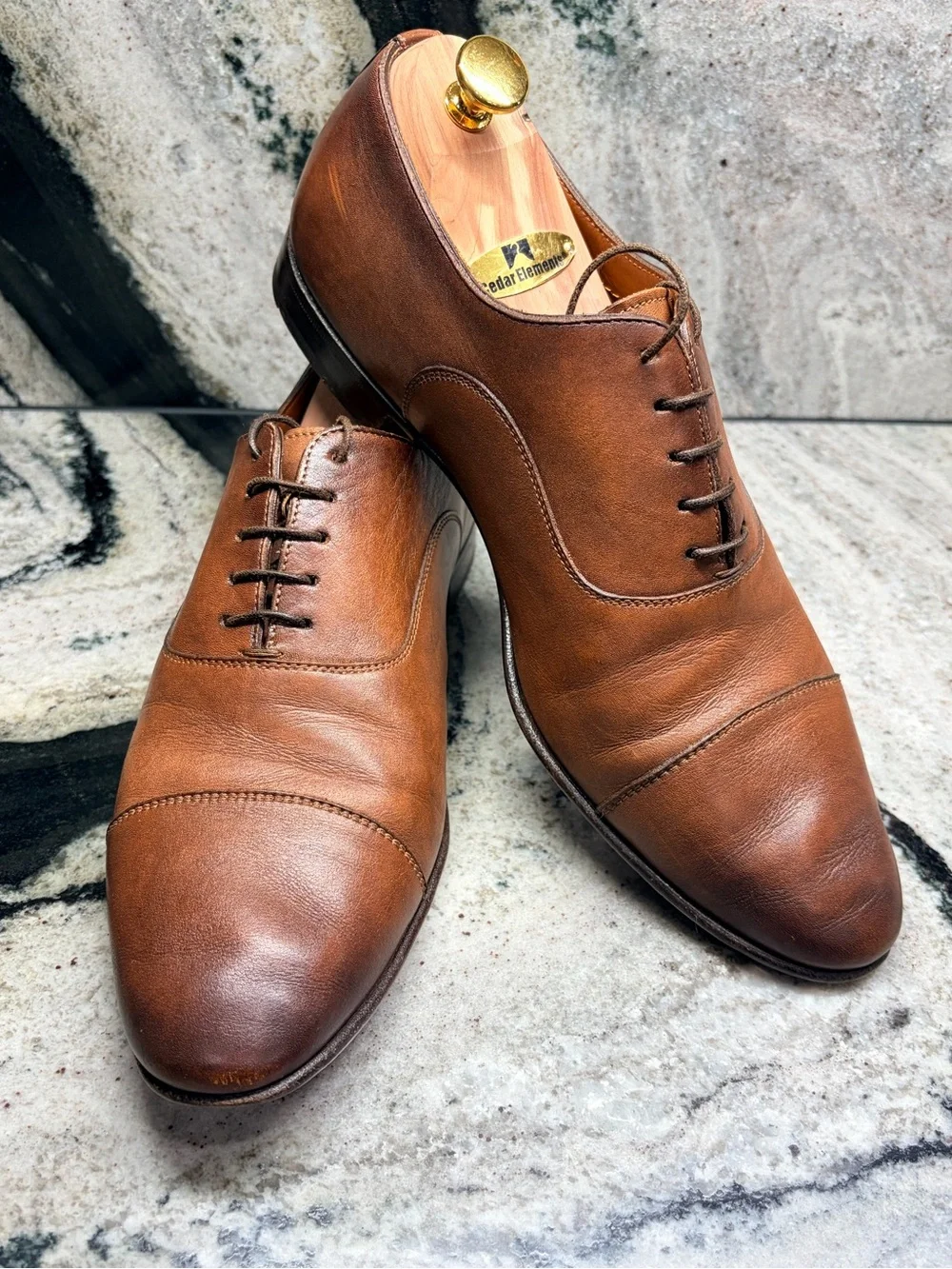 Santoni Darien Oxford Shoes Men’s US 10.5 UK 9.5 Brown Leather Made Italy